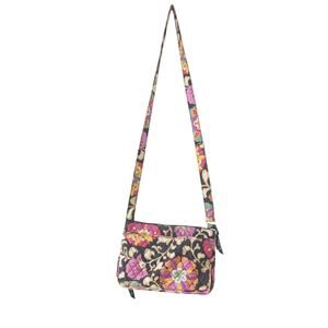 Vera Bradley Suzani Small Purse Crossbody Black Floral Retired Bag